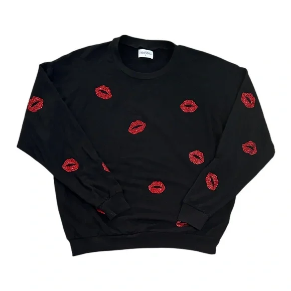 Lauren Moshi Tops Lauren Moshi Black Oversized Sweatshirt With